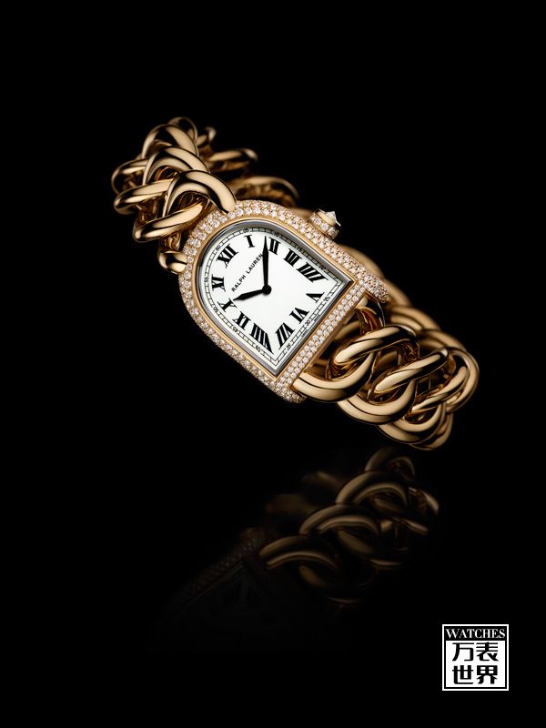 拉夫·劳伦推出全新Stirrup 迷你链节玫瑰金镶钻腕表