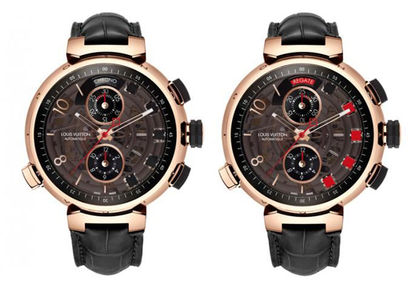 LV time flying Rose gold sailing watch