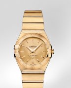 欧米茄星座系列女表 27毫米石英黃金腕表