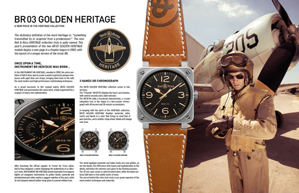 柏莱士 Heritage 系列，新款BR 03 Golden Heritage腕表