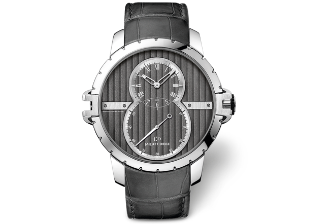 雅克德罗的此款日内瓦波纹大秒针运动腕表